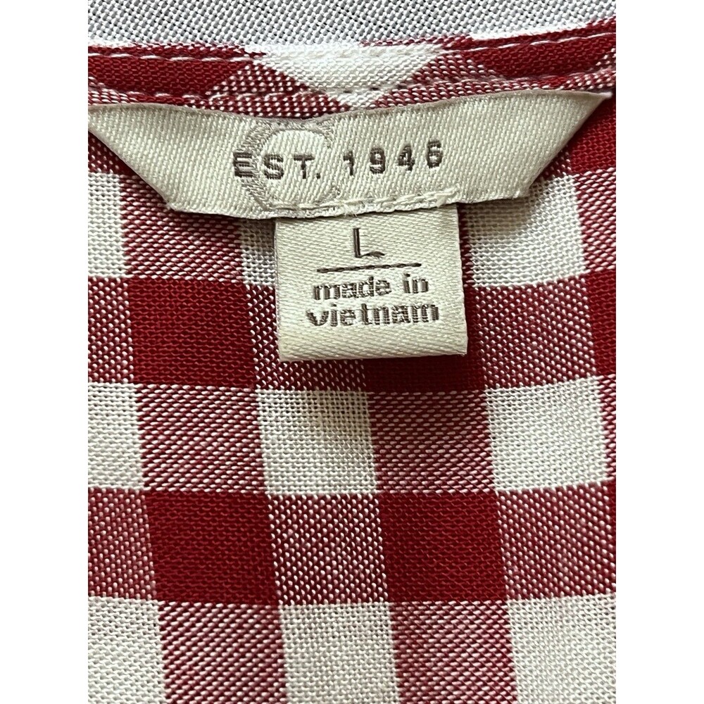 Est 1946 Red & White Gingham Check Sleeveless Peplum Blouse Size Large - Picture 3 of 8